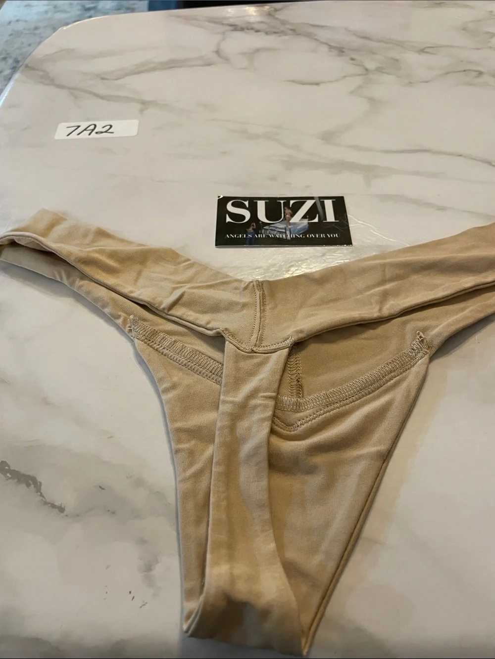 Women's Seamless Thong Panty in Beige